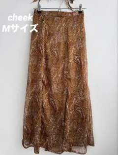 美品♦︎ cheek チーク ペイズリー柄 ブラウン 秋冬 ロングスカート 総柄