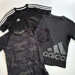 【3枚組】adidasアディダス　ドライTシャツ　ブラック150のサムネイル