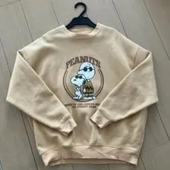 PEANUTS スヌーピープリントスウェット オレンジ