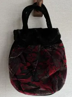 素晴らしい色使いとデザイン やさしい使いやすい優美社ベルベット花柄、バッグ