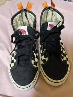 Vans Sk8-Hi ブラック/チェッカー キッズ　22cm