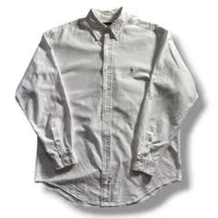 90s 古着 ラルフローレン オックスフォードシャツ ホワイト 白 カラーポニー