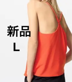 新品　ユニクロ　クレープジャージーブラキャミソール　レッド　レッド　L