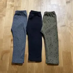 ユニクロ　90cm 裏起毛　フリースレギンスパンツ 3点セット