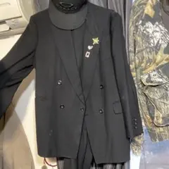 セットアップ　ブラック ダブルブレスト テーラードジャケット