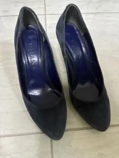 ネイビー　スエード ポインテッドトゥ ハイヒール　ダイアナ