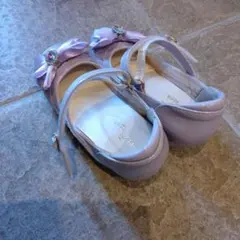 靴　ガールズシューズ　18cm パープル　発表会用　フォーマル