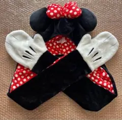 最終　ディズニー　ファンキャップ　ミニー　ドット　水玉　マフラー　手袋