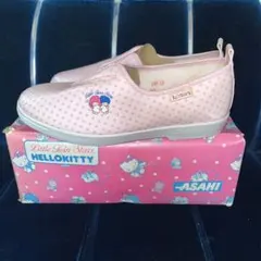 昭和レトロ リトルツインスターズ キキララ 子供靴 18cm アサヒ履 当時物のサムネイル