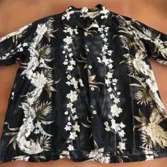 アロハシャツ ブラック 花柄 半袖シャツ
