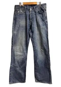 ☆アバクロ ストレート ダメージ加工 デニムパンツ ジーンズ W30 紺