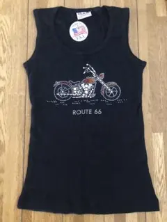 タンクトップ　ルート66  ハーレー　ラインストーン