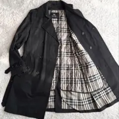 【美品】希少 バーバリーブラックレーベル トレンチコート ノバチェック 黒 Lのサムネイル