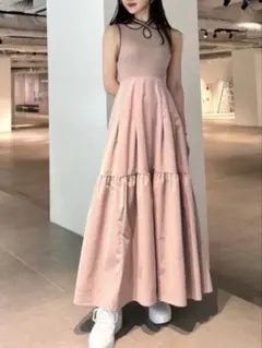 Lily Brown ライン入りカットドッキングワンピース