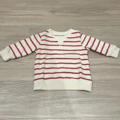 ベビー　トレーナー　裏起毛　ボーダー　60cm 70cm ピンク