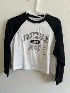 新品 GLOBAL WORK ラグランTシャツ ブラック ホワイト 140cm