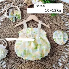 花柄ドレス 10-12kg ヘアバンド付き