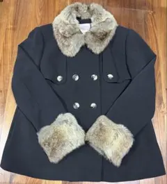 ファー付きジャケット　黒　FOREVER21