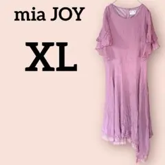 美品✨mia JOY 【XL】 ピンク フリルスリーブ ワンピース