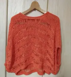 CECIL McBEE セシルマクビー 透かし編み ドルマンニット オレンジМ