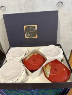 三味胴 漆器 蓋付き小鉢5個セット