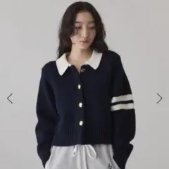 アダムエロペ ポロニットカーディガン