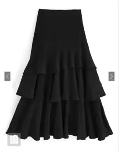 フリルデザイン ロングスカート アシンメトリー　ティアード　GRL