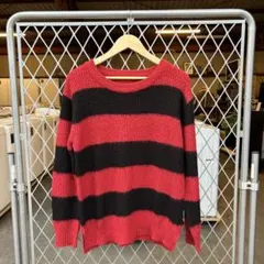 【送料無料✨】ボーダーニットセーター モヘア混 (カートコバーン風)