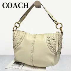 希少/y2k!!COACH コーチ ワンショルダー 編み込み ホーボー レザー