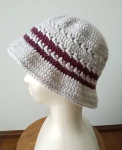 ハンドメイド クラッシャーハット クロシェハット バケットハット