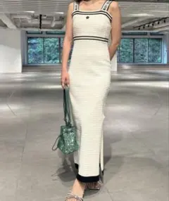 LILY BROWN×MARY QUANTロゴジャガードニットキャミワンピース - メルカリ