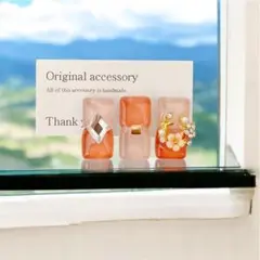 No.⑩✴︎アレルギー対応✴︎3つセットbi-color タイル✴︎ピアス・イヤリング