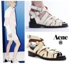 Acne Studiosレザーサンダル編み込みベージュ 36（約23cm）のサムネイル