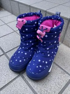 gravisグラビス星柄ネイビーピンクスノーブーツ20cm