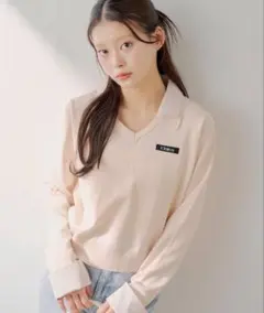 Chico シャツレイヤードVネックニット