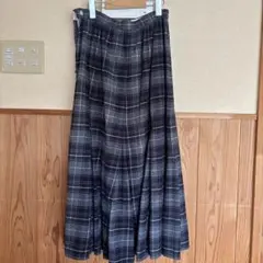しまむら チェック柄 ロングスカート