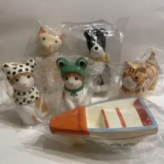 木製 置物 雑貨 フィギュア 動物【猫 犬 船】まとめ売り 新品・未開封