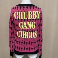 ⭐︎美品⭐︎CHUBBY GANG 稲妻柄ピンクカーディガン M