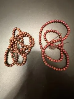 木製 数珠赤褐色 セット