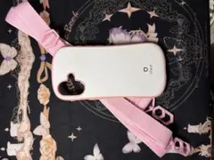 iFace ハニカム構造ケース ピンクストラップ付きiPhone17ノーマル