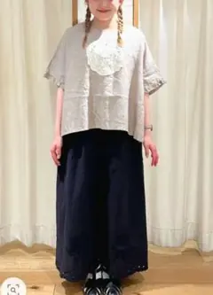 TSUHARUbySamansaMos2★モノグラム刺繍パーツレースブラウスのサムネイル