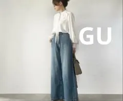 ［美品］GU ビッグカラー 長袖 ブラウス ホワイトのサムネイル