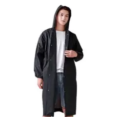 レインコート 雨具 男女兼用 防水 防風 梅雨対策 収納袋付き ブラック