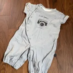 ベビー半袖ロンパース 50-70cm バースデイ グレージュ
