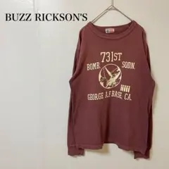 バズリクソンズ　Ｔシャツ　Ｍ　赤　長袖　ミリタリー　プリント　ヴィンテージのサムネイル