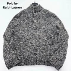 ポロラルフローレン ハーフボタン コットンニット ミックスニット 90s