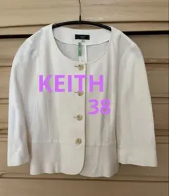 お値下げ❣️✨KEITH ノーカラーサマージャケット 38 オフホワイト✨のサムネイル