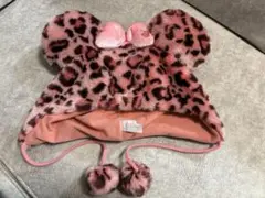 ふ様専用ディズニーファンキャップ　ピンク ミニーレオパード ヒョウ柄帽子