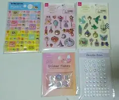 タイルシール　おはじきシール　デコレーションシール 5点セット