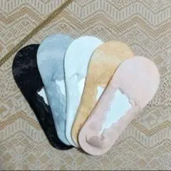 レースデザイン滑り止めカバーソックス5色セットのサムネイル